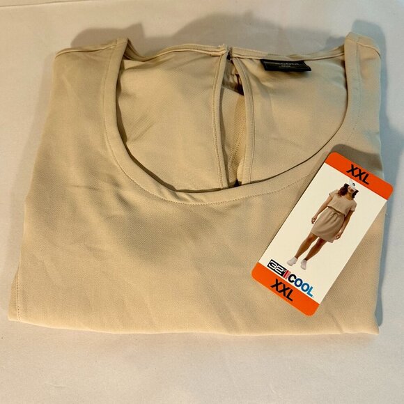 New 32 Degrees Cool Midi Twill Dress Sz XXL Cinched Waist Adjustable Drawstring - Picture 5 of 12